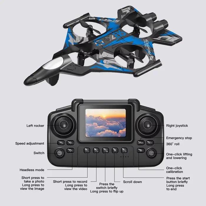 Avion RC YL86, hélicoptère, trois vitesses, avion à bascule à 360 degrés ° Drone RC Jouets de combat à maintien d'altitude fixe