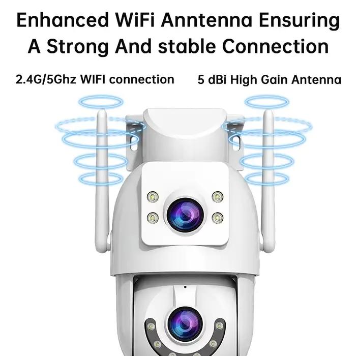 Jooan 4K 8MP HD Wifi PTZ caméra extérieure 5G Wifi double objectif caméras IP de sécurité 5X Zoom AI suivi ONVIF CCTV caméra de Surveillance
