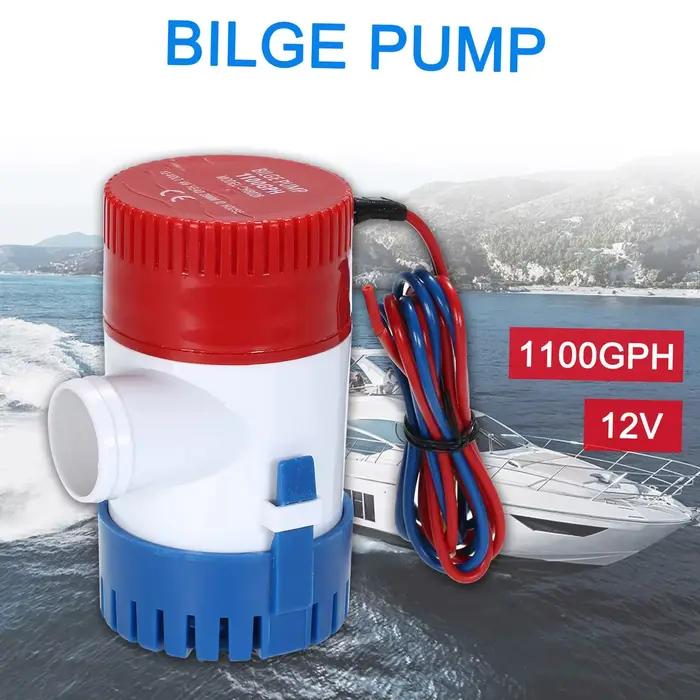 Pompe électrique de cale marine, pompe à eau de bateau SubSN, 1100GPH, 12V