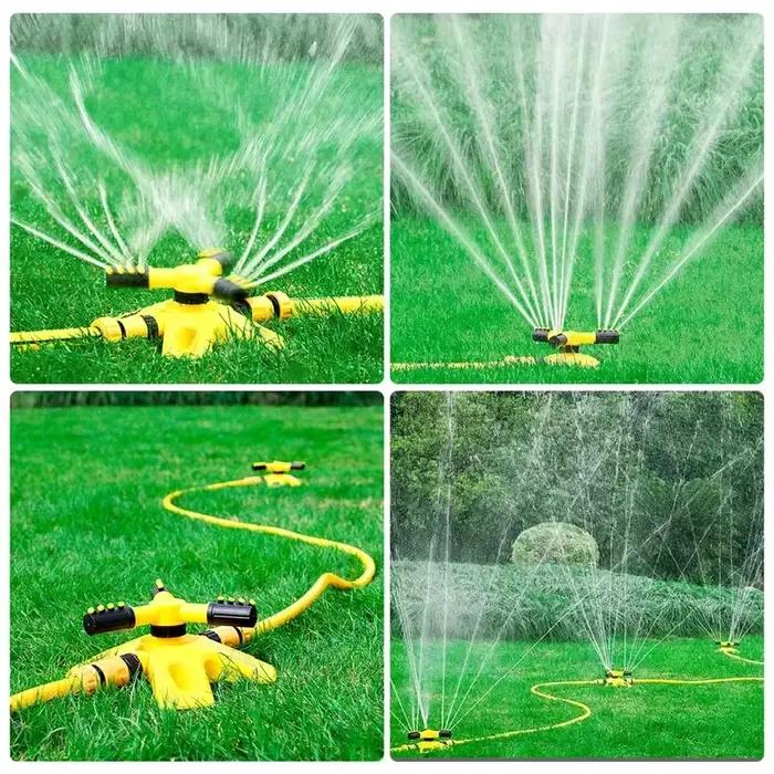 Support réglable à 3 bras 360° ° Système d'arrosage automatique rotatif - Outil d'irrigation de pelouse économe en eau