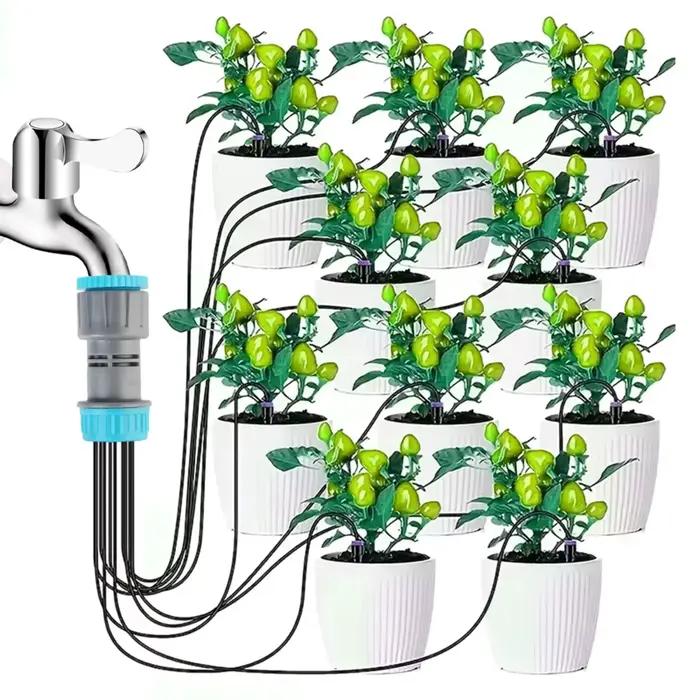 Kit d'arrosage goutte à goutte 10 sorties pour jardin fleurs légumes installation facile automatisation jardinage occasionnel occupationnée