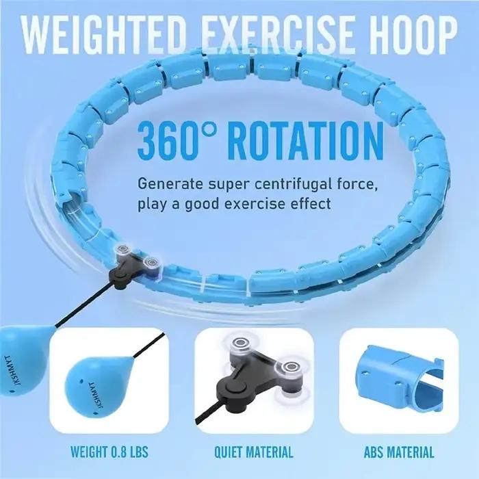 Cercles de sport lestés pour adultes, perte de poids, grande taille pour adultes, exercice intelligent 2 en 1, réglables avec nœuds détachables
