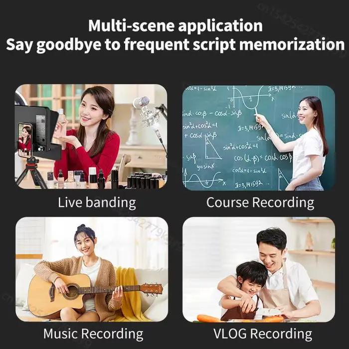 LENSGO-Téléprompteur Portable TC7S, pour Tablette, Smartphone, Vidéo Statique avec Télécommande