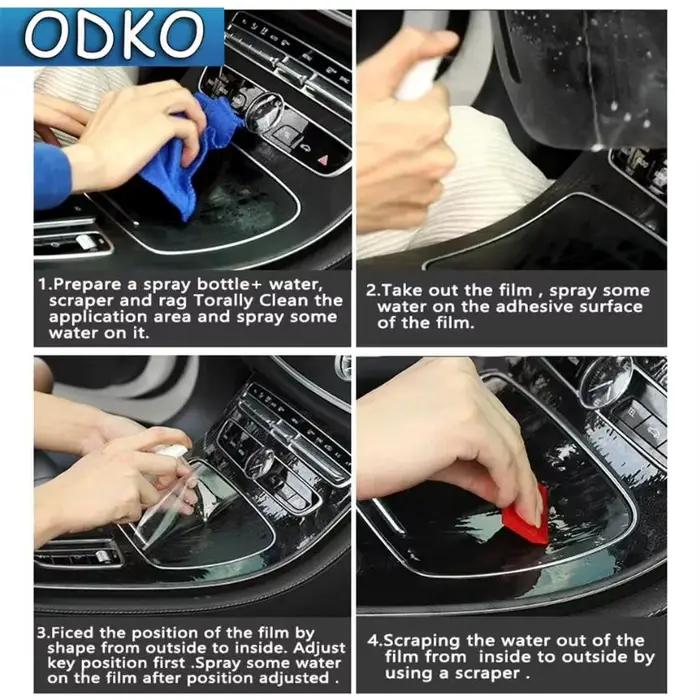 Film de protection Transparent en TPU pour Console centrale intérieure de voiture, Film de réparation anti-rayures, accessoires LHDRHD pour Toyota Prado 2018 – 2020