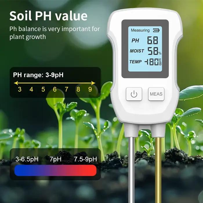 Testeur de sol 3 en 1, Test de température ambiante et d'humidité