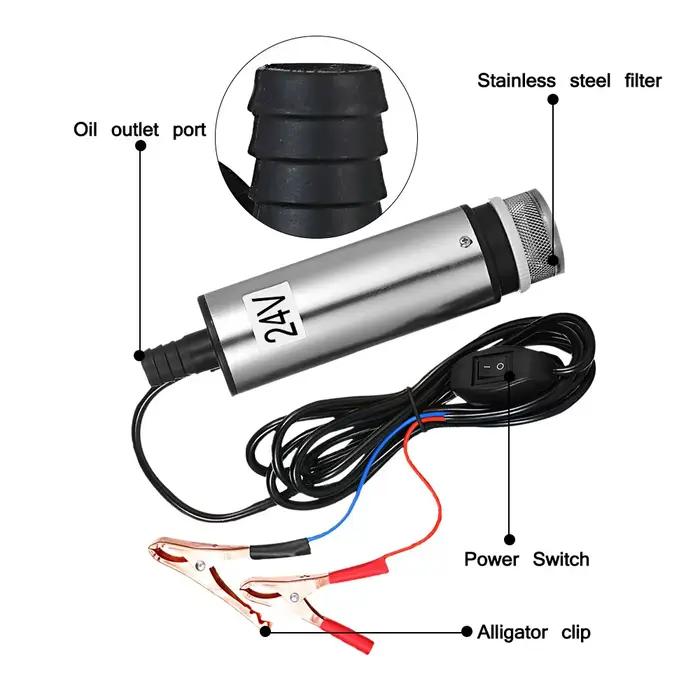 Pompe Submersible DC 12V/24V pour pomper l'eau de pétrole Diesel 51mm