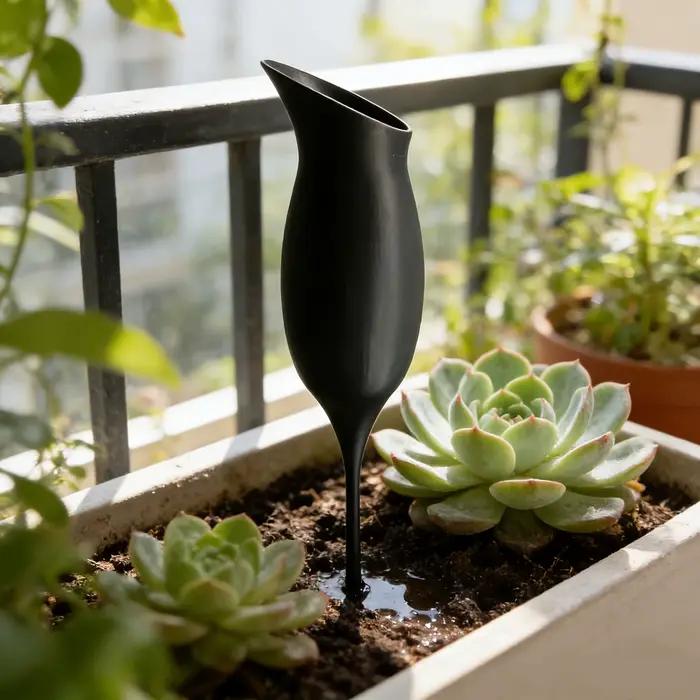 Système d'auto-arrosage pour verres à vin : Alimentation racinaire par osmose lente. Résine PLA. Pour les plantes