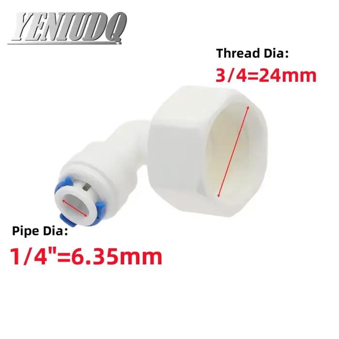 Coude 90 degrés RO accessoires d'aquarium connecteur rapide 1/8 1/4 3/8 1/2 3/4 BSP filetage femelle 6.35mm 9.53mm adaptateur de Tube
