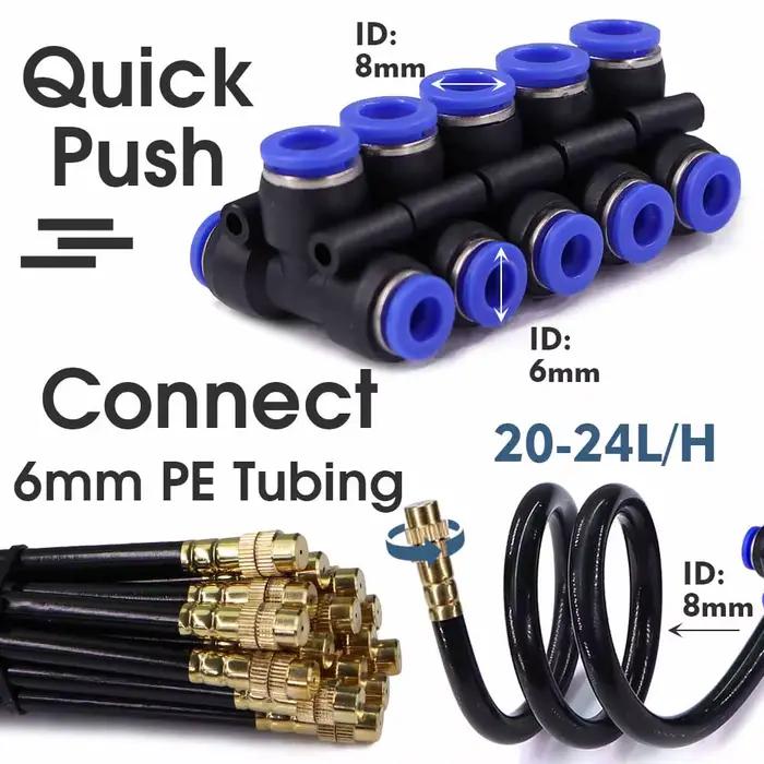 30-5m 1/4" 4/6mm Système de refroidissement par brumisation 360 ° Pulvérisateur atomiseur à buse réglable à courbure