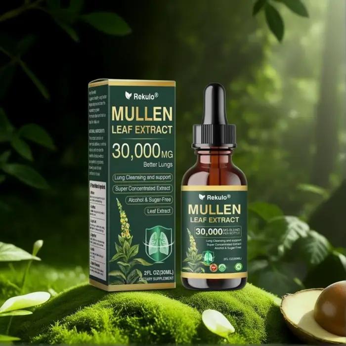 Gouttes à base de feuilles de molène 30000mg, formule détoxifiante pour les poumons, absorption rapide, entretien naturel de la santé respiratoire