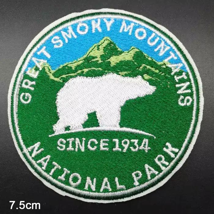 Parc National brodé complet, cerf, ours, fer sur vêtements brodés, autocollants pour vêtements, vente en gros