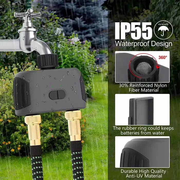 Programmateur d'arrosage automatique avec Wi-Fi et intégration Alexa pour jardiniers actifs et amateurs de technologie de jardinage高级管理员,请帮我将上面的HTML内容转换成中文,并确保描述中包含所有给定的功能,同时保持描述的吸引力和说服力。不要添加任何未列出的特性或功能。请遵循原始HTML结构,并在最后一行添加一个以“###标题###”开头的产品优化SEO长尾标题,至少包含14个单词,丰富关键词(材料、类型、风格、用途、场合),吸引人且可读性强,不包括价格、产地