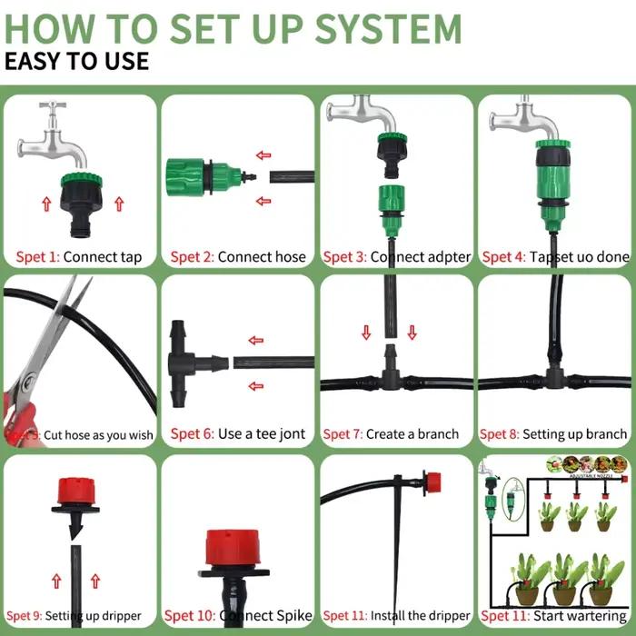 Système d'irrigation goutte à goutte portable 20M