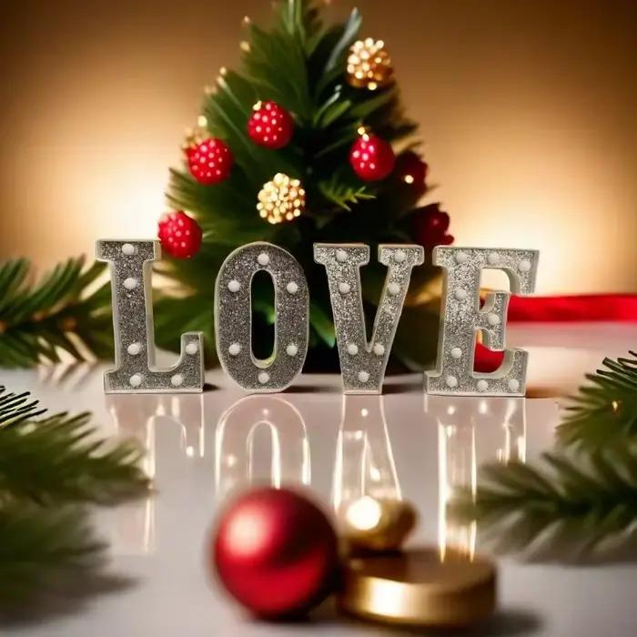 Lettres lumineuses LED de 21 cm, lettres et chiffres argentés, lumière de nuit, décoration pour la maison, Noël, anniversaire, fête