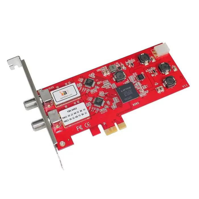 TBS6902 double carte PCIe DVB-S2 2x LNB QPSK BPSK carte de Capture vidéo pour la diffusion de télévision montre et enregistrement des canaux TV Satellite FTA