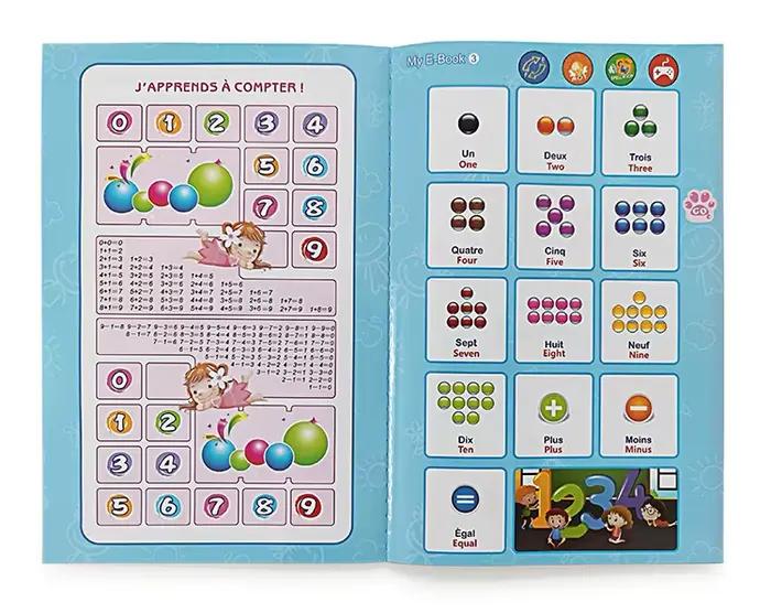 Jouets d'apprentissage intelligents français et anglais, lecture bilingue des doigts, livre vocal pour enfants, livre électronique français, cadeau éducatif précoce