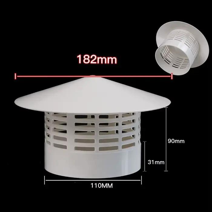 Capot de protection ventilé en PVC pour tuyau d'évacuation 75-200 mm
