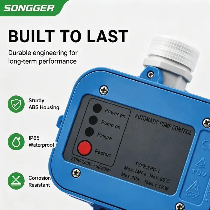 Contrôleur intelligent de pression pour pompe à eau 220-240V automatique filetage G1 G1-1/4 G1-1/2 système d’alimentation domestique et irrigation agricole