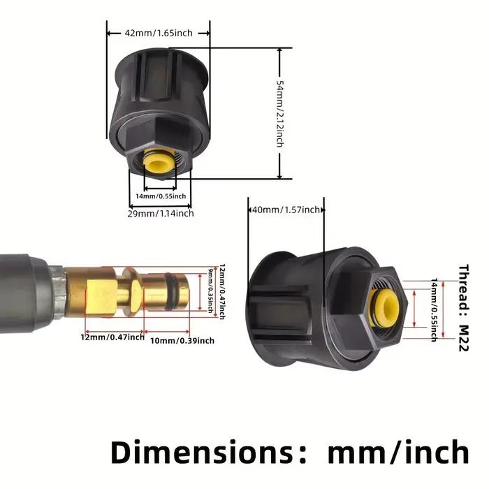 1 pièce d'adaptateur de connecteur rapide haute pression – compatible avec les tuyaux de la série KARCHER K2-K7