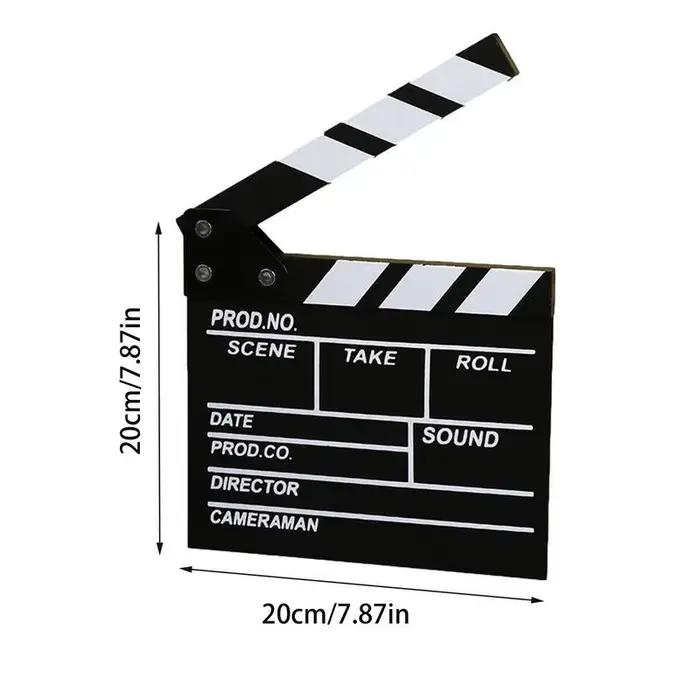 Planche à Clapet en Acrylique Effaçable à Sec pour Réalisateur, Scène de Film TV, Accessoire de Coupe Fait à la Main