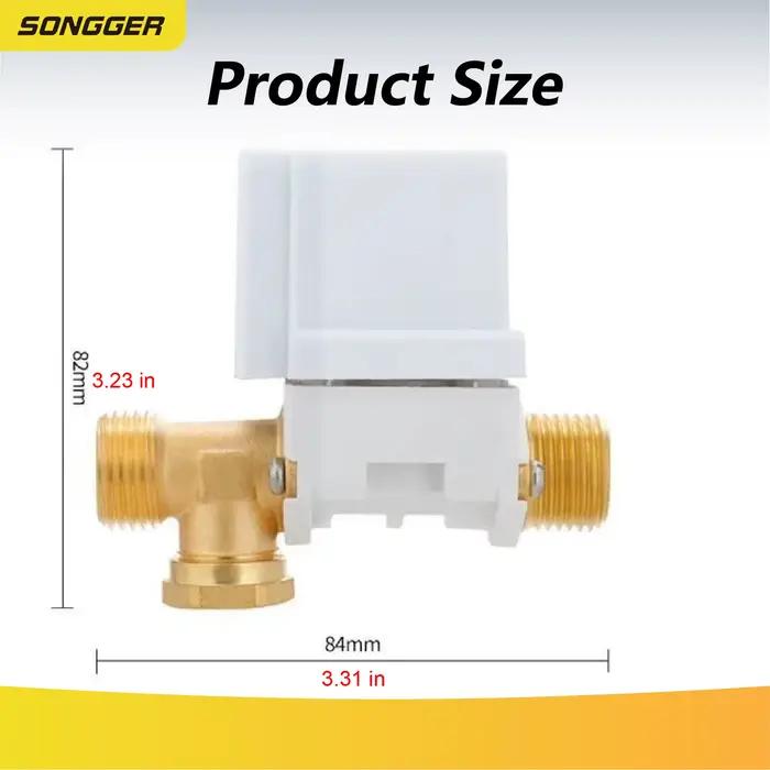 Électrovanne Universelle 12V/220V pour Chauffe-Eau Solaire Contrôle Automatique de l’Eau Raccord à Visser Facile à Installer