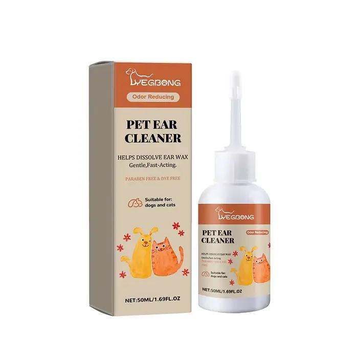 Gouttes auriculaires pour animaux de compagnie, 50ml, pour chats et chiens, éliminent les acariens des oreilles, inhibent les bactéries, nettoient les oreilles, 1 pièce