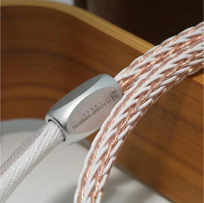 Paire de câbles de haut-parleur, bricolage, plaqué Rhodium, fiche banane Y Spade 12TC 24 cœurs 4N OFC, fil de haut-parleur en cuivre et argent, sans boîte