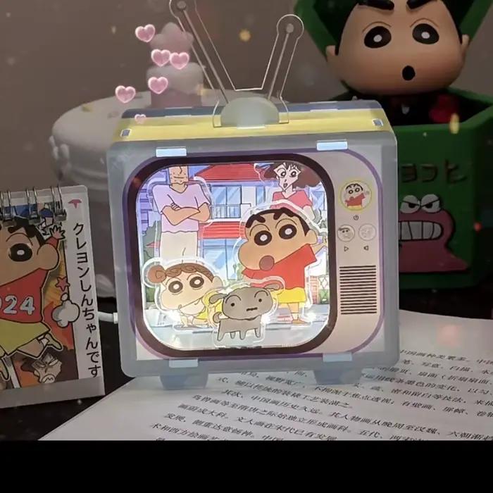 Crayon Shin-chan figurine acrylique veilleuse, Shinnosuke chambre salon lampe lumière douce lampe de chevet de protection des yeux pour le sommeil