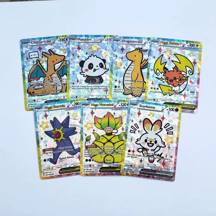 55 cartes à collectionner classiques Pokémon holographiques brillantes et mignonnes, version anime, Gengar, Charizard, Eevee