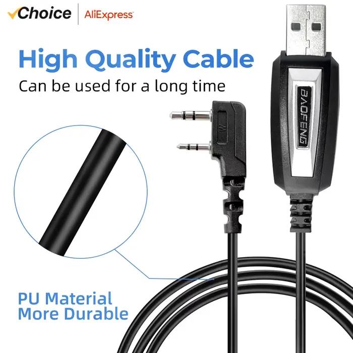 Câble de programmation Baofeng câble de programmation USB avec CD pour Baofeng UV5R UV82 BF888S Bf-5rh 13plus