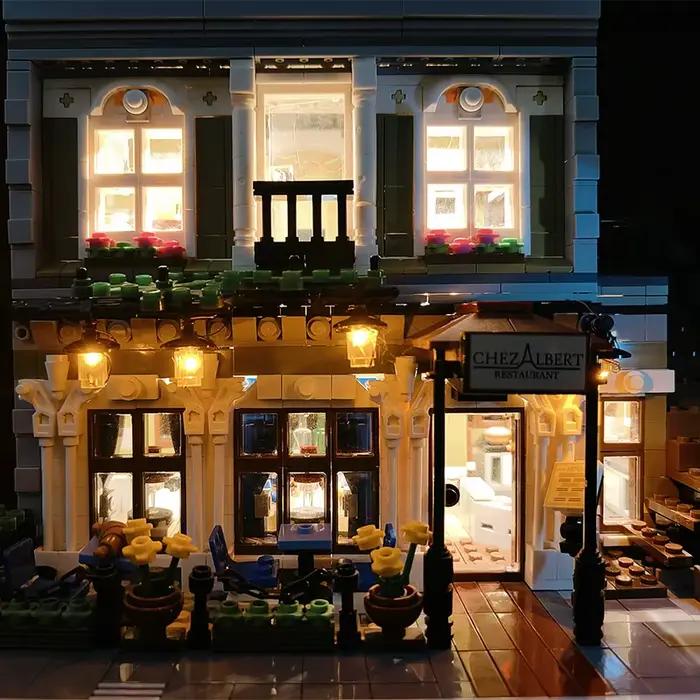 Kit d'éclairage LED pour restaurant parisien 10243 (seulement éclairage LED, ne comprend pas les briques du modèle)