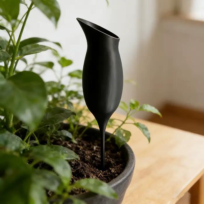Système d'auto-arrosage pour verres à vin : Alimentation racinaire par osmose lente. Résine PLA. Pour les plantes