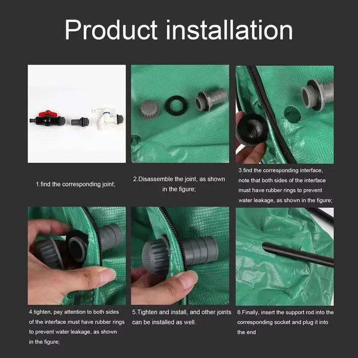 Récipient de collecte d'eau de pluie pliable en plastique PVC pour jardin résistant et durable à offrir pour occasions spéciales
