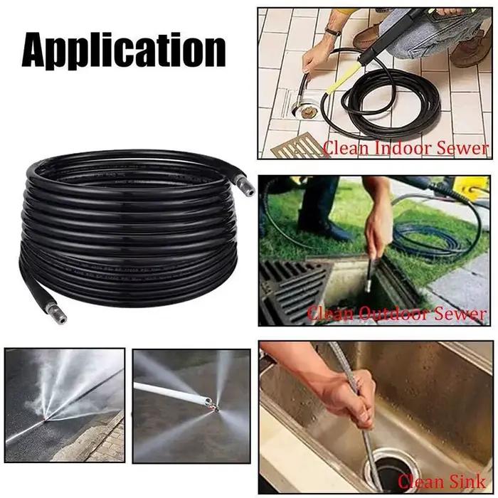 Kit de nettoyage haute pression pour canalisations et égouts avec tuyau de lavage à jet puissant