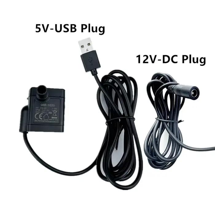 1 pièces pompe à eau 5V prise USB 3W DC 5.5V-12V Mini