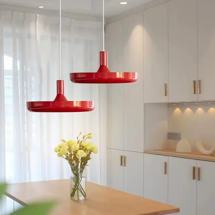 Lampe de Lynn Vintage Nordic UFO, lampes suspendues pour salle à manger, îlot de cuisine, décorations pour la maison, soucoupe volante rouge