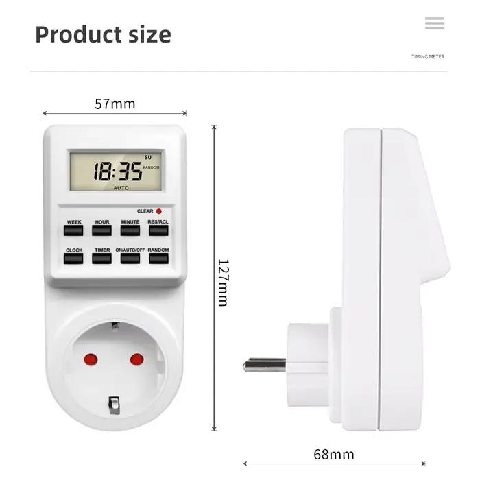 Prise Minuterie Électronique Numérique Programmable 24 Heures Cyclique pour Cuisine
