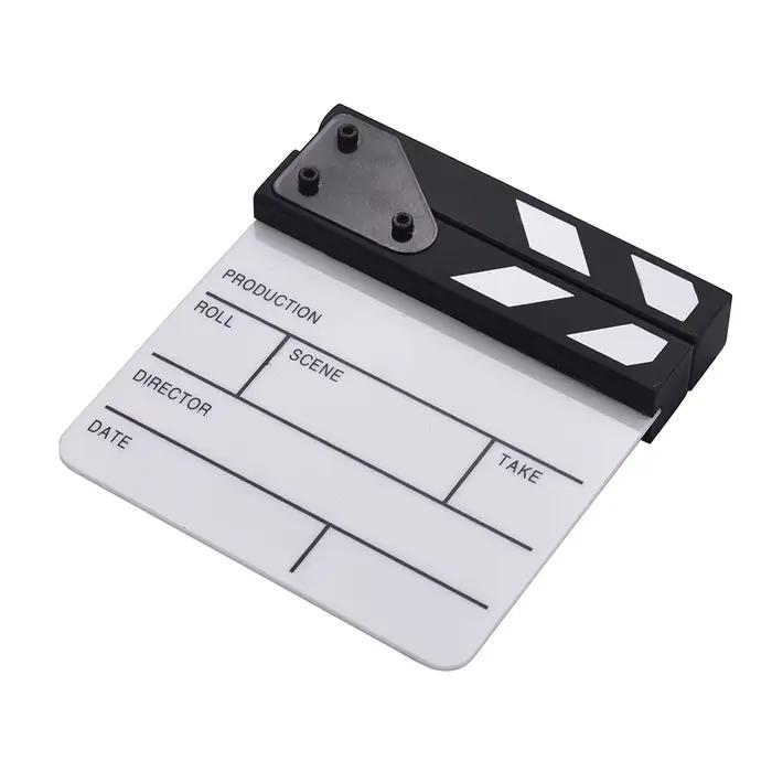 Clapboard acrylique de taille compacte, effaçable à sec, Film TV, directeur de film, scène d'action coupée, clapet de film en ardoise