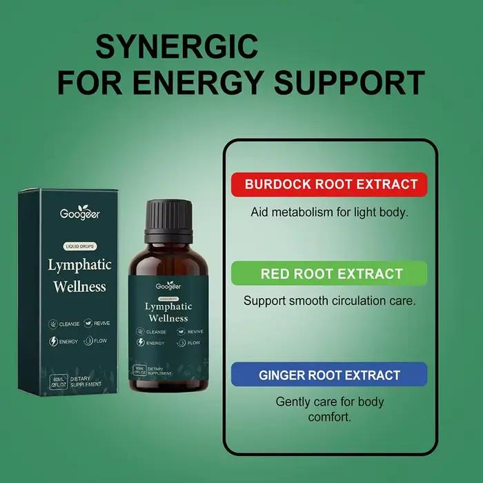Gouttes liquides pour le bien-être lymphatique 60 ml, détoxification corporelle, soulagement de l'œdème, réduction de la rétention d'eau, réduction des gonflements, supplément à absorption rapide