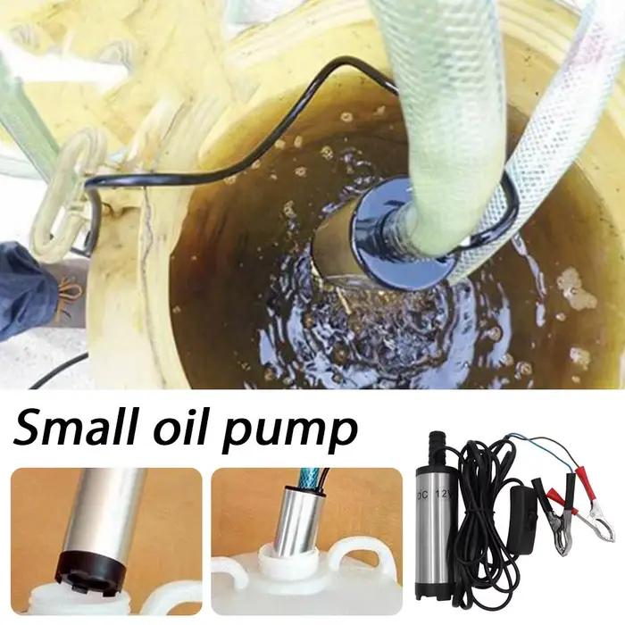 Pompe à huile submersible 12V avec pinces de batterie et interrupteur intégré