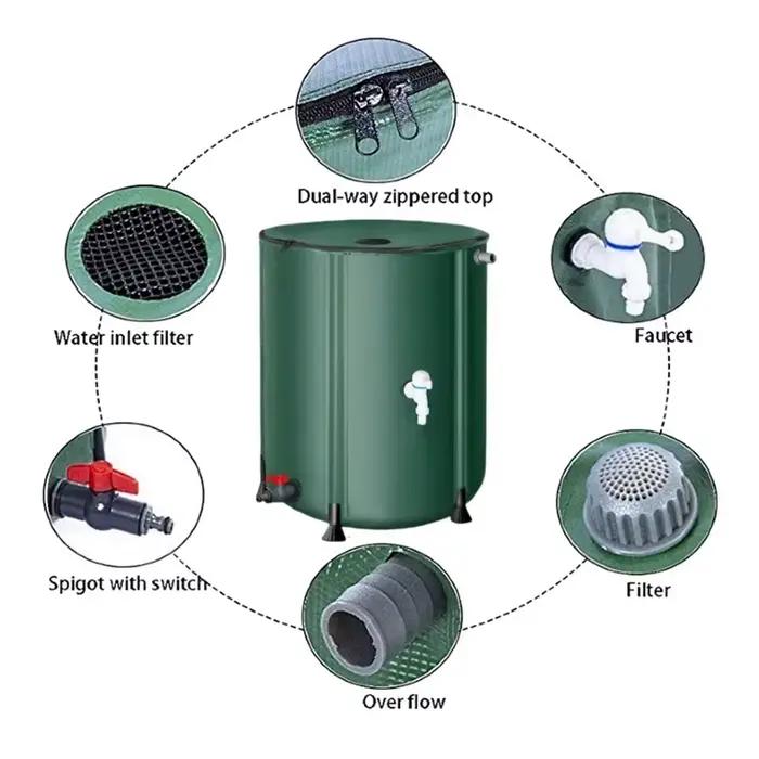 Réservoir de récupération d'eau de pluie pliable en caoutchouc silicone pour jardiniers, campers et amoureux de la nature pour le jardin, plantes intérieures et usages domestiques