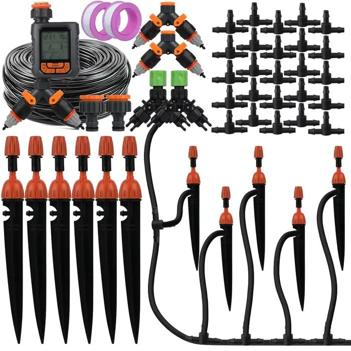 Kit d'arrosage KESLA en plastique avec système d'irrigation goutte à goutte pour plantes en pot bonsaïs et serres diverses couleurs