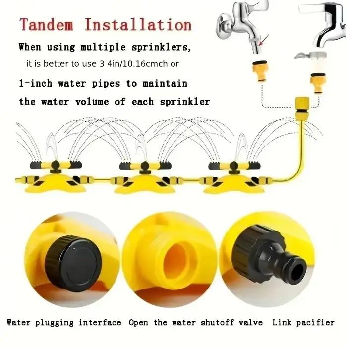 Ensemble de tuyaux d'eau rotatifs automatiques à 360 degrés