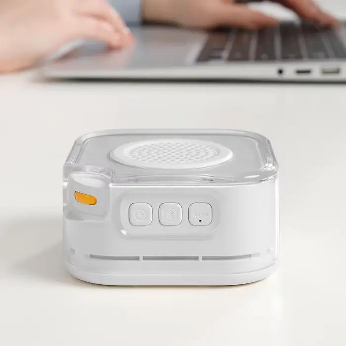 Machine à bruit blanc, 28 sons apaisants, veilleuse à 3 niveaux, détection automatique du bruit, aide au sommeil portable et haut-parleur Bluetooth