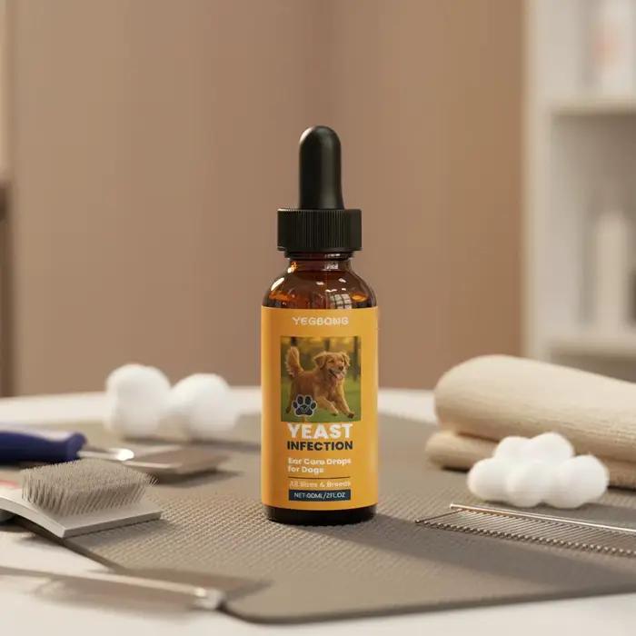 Gouttes pour les oreilles de chien 60 ml : Soulagent les démangeaisons, réduisent les pellicules et les odeurs, antifongiques, éliminateur de cérumen, nettoyant liquide non irritant pour les oreilles