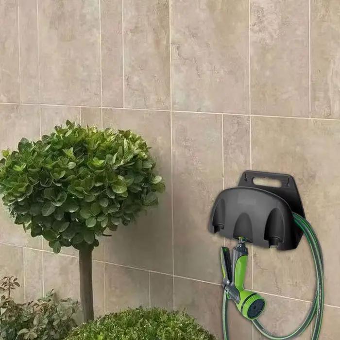 Support mural de tuyau d'eau durable en caoutchouc réglable pour rangement et organisation du jardin et de l'espace extérieur