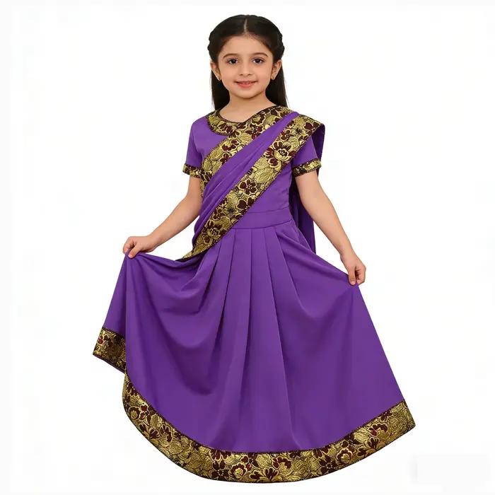 Costume traditionnel de princesse Sari pour filles indiennes, vêtements de la Nativité, robe ethnique