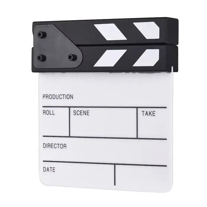 Clapboard acrylique de taille compacte, effaçable à sec, Film TV, directeur de film, scène d'action coupée, clapet de film en ardoise