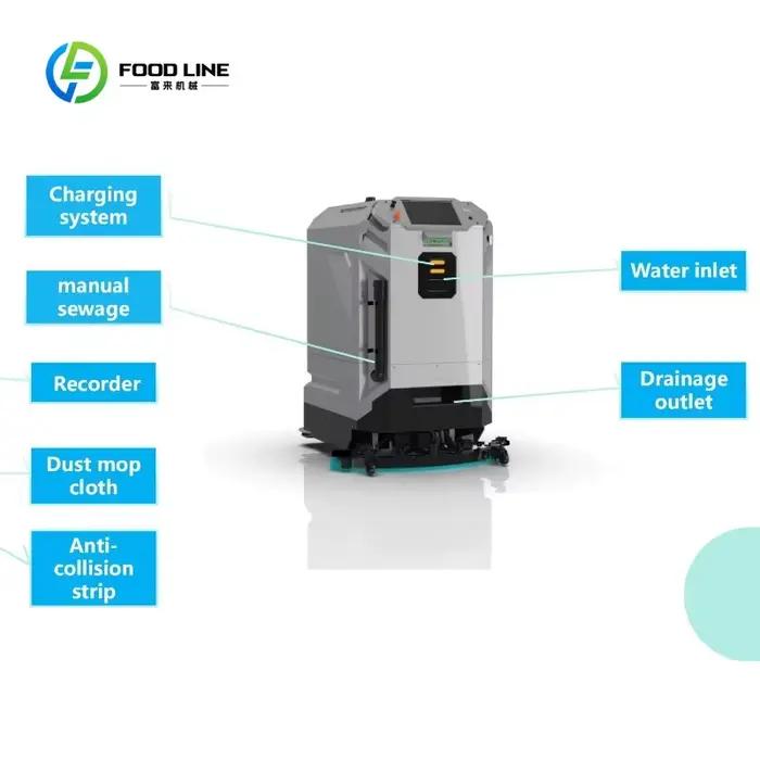 Robot de nettoyage de sols autonome industriel et commercial personnalisé pour usine, centre commercial, certifié CE