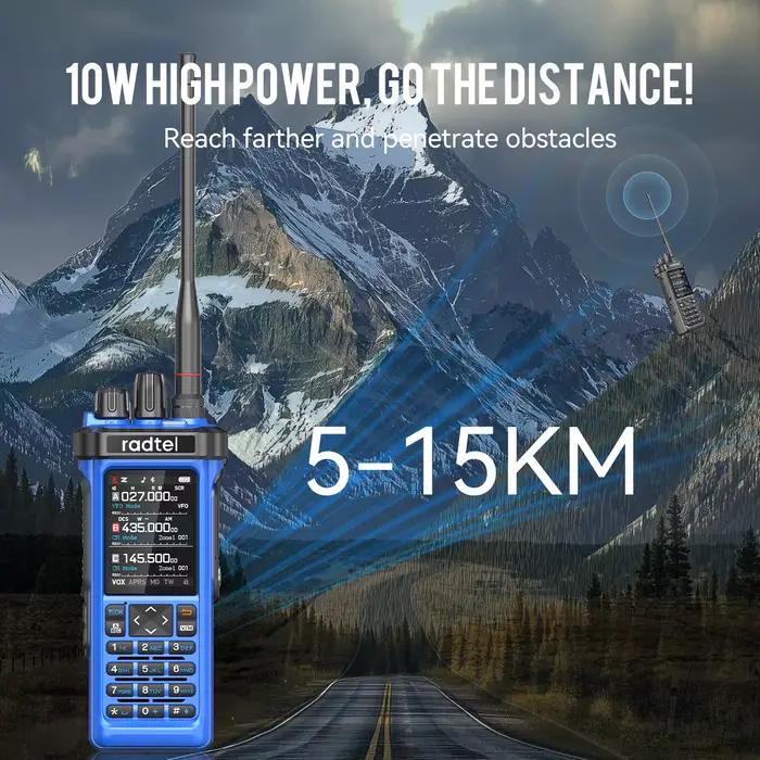 Radtel RT-950 PRO bleu + câble de programmation talkie-walkie avec GPS APRS 10W Bluetooth programmation téléphonique Radio amateur RT-950PRO SSB